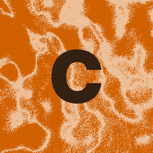 Logo de l'outil Contraste de Studio Soleil Orange : lettre C brun foncé sur texture orange