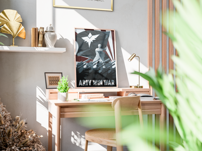 Poster Arty Win War - affiche encadrée pour bureau - Corentin GMT