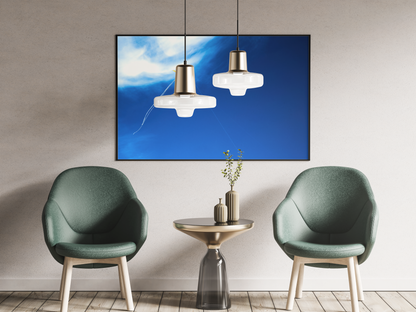 Cerf-volant en diagonale, Dieppe - tirage couleur encadré dans un salon - Corentin GMT