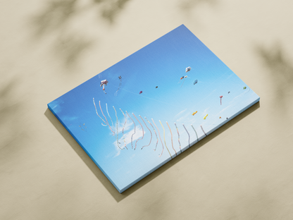 Cerfs-volants rubans, Dieppe - tirage couleur sans cadre vu de trois quarts - Corentin GMT