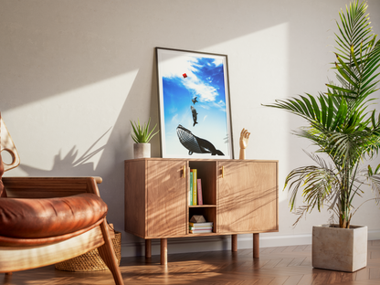 Baleines cerfs-volants, Dieppe - tirage couleur sans cadre sur mur beige - Corentin GMT