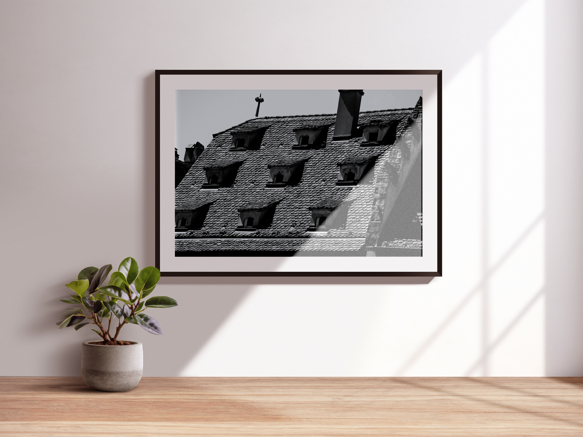 Toit à lucarnes de Strasbourg, tirage photo d'art noir et blanc - Corentin GMT