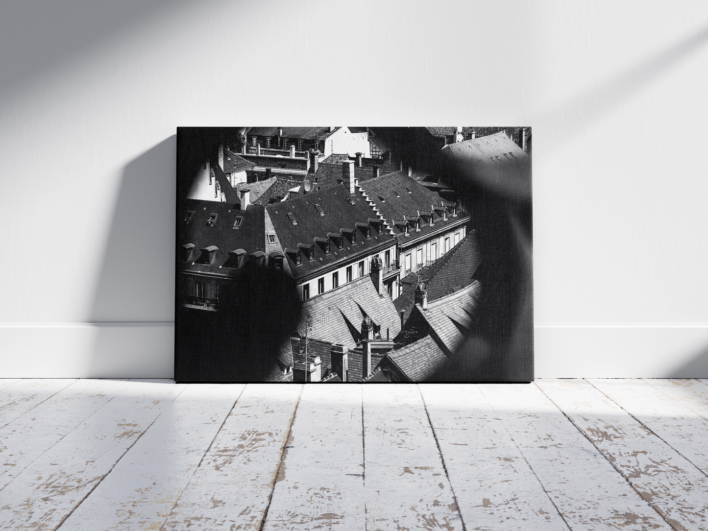 Vieux toits de Strasbourg en vue plongeante, tirage noir et blanc - Corentin GMT