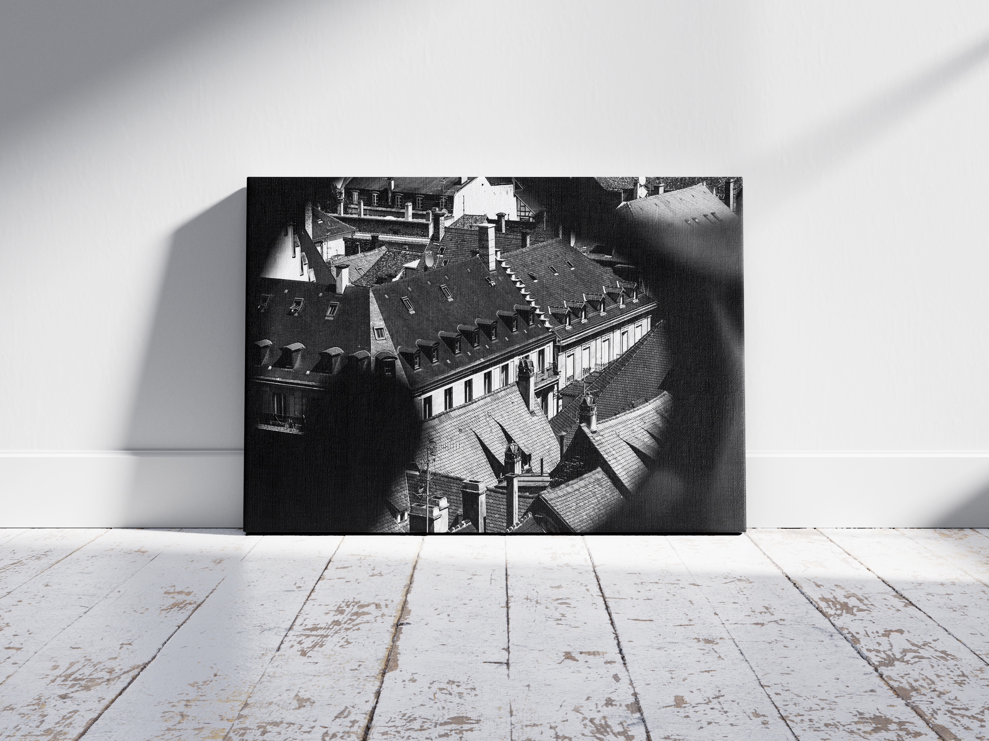 Vieux toits de Strasbourg en vue plongeante, tirage noir et blanc - Corentin GMT