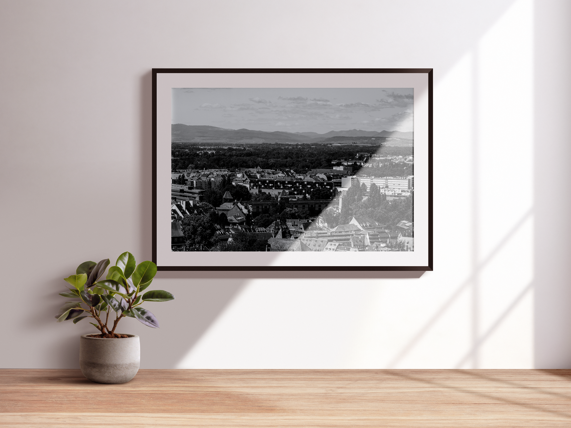 Panorama de Strasbourg et les Vosges, tirage noir et blanc - Corentin GMT