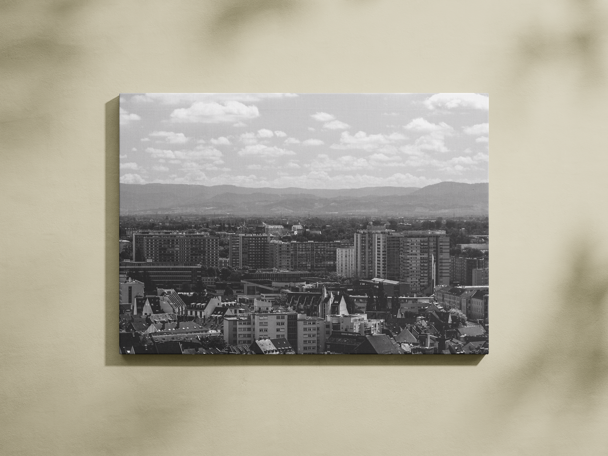 Panorama de Strasbourg et montagnes à l'horizon, tirage noir et blanc - Corentin GMT