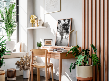 Rue de Rivoli, Paris - tirage N&B sur un bureau dans un salon lumineux - Corentin GMT